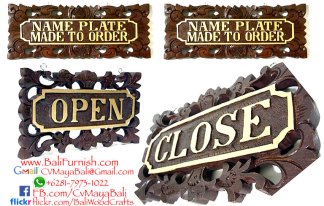 Balinese Wood Nameplates