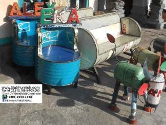 Recycled Oil Drum Chairs from Bali Indonesia