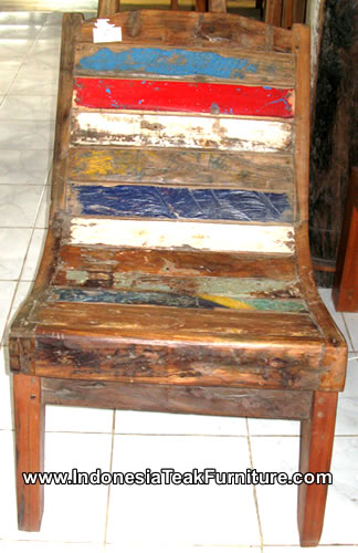 Reclaimed Boat Wood Furniture Chairs Bali Indonesia