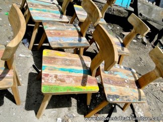 Reclaimed Boat Wood Furniture Chairs Bali Indonesia