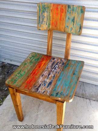 Reclaimed Boat Wood Furniture Chairs Bali Indonesia