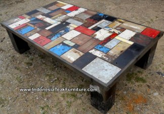Reclaimed Boat Wood Furniture Coffee Table From Bali Indonesia