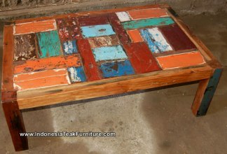 Reclaimed Boat Wood Furniture Table From Bali Indonesia