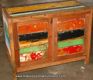 Reclaimed Boat Wood Furniture Cabinet Bali Indonesia