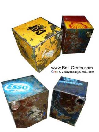 oildrm1-17 Recycled Oil Drum Cube Steel Furniture