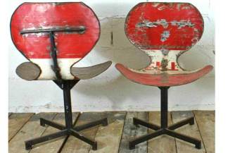 Oildrm1-18 Recycled Metal Oil Barrel Chairs Bali Indonesia