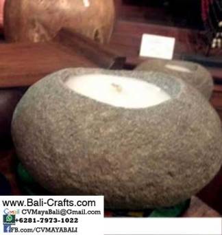 Riverbed Stones Candle Holders Bali Indonesia