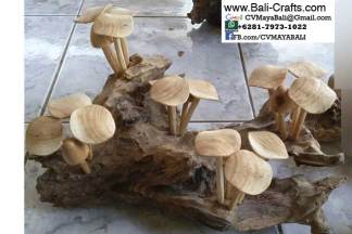 Mushroom Parasite Wood Carvings From Bali Indonesia