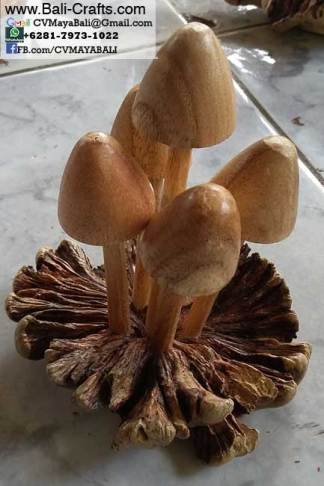 Mushroom Parasite Wood Carvings From Bali Indonesia