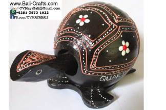 Coconut Shell Turtle Painted From Bali Indonesia