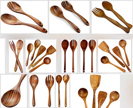 Teak Wood Spoon Fork Indonesia Teak Wood Kitchen Utensils