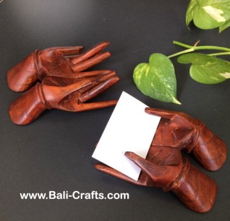 Wooden Hand Business Card Wood Carving